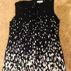 Calvin Klein Black Purple Sleeveless Top